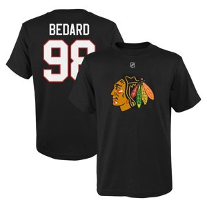 Chicago Blackhawks detské tričko Connor Bedard #98 Player Name & Number Black - Novinka