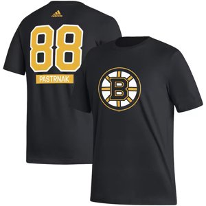 Boston Bruins pánske tričko #88 David Pastrňák adidas Fresh Name & Number black - Novinka