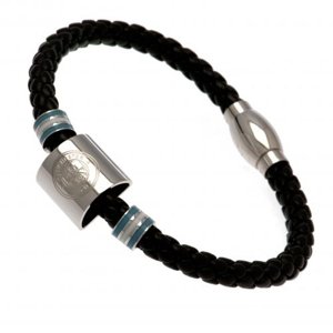 Manchester City kožený náramok Colour Ring Leather Bracelet