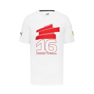 Ferrari pánske tričko Leclerc Driver White F1 Team 2023