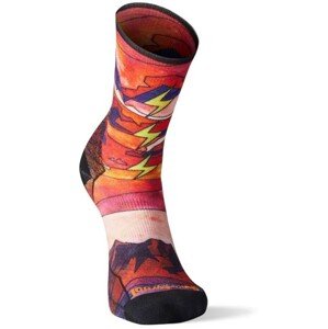 Smartwool ATHLETE EDITION RUN PRINT CREW tandoori orange Veľkosť: L ponožky