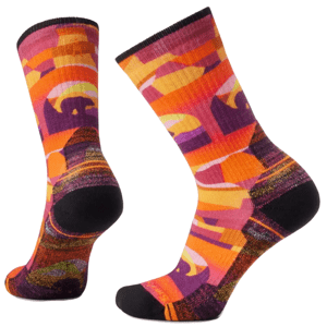 Smartwool W HIKEC BEAR COUNTRY PRINT CREW orange rust Veľkosť: L ponožky