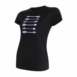 SENSOR MERINO ACTIVE PT šípy dámske tričko kr.rukáv čierna Veľkosť: M