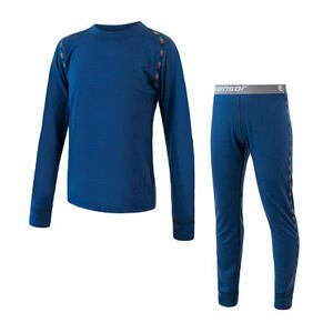 SENSOR MERINO AIR SET detský tričko dl.rukáv + spodky tm.modrá Veľkosť: 90