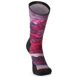 Smartwool W ATHLETE EDITION RUN PRINT CREW meadow mauve Veľkosť: M ponožky