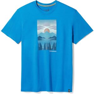 Smartwool CHASING MOUNTAINS GRAPHICS TEE lagúna blue Veľkosť: S pánske tričko s krátkym rukávom