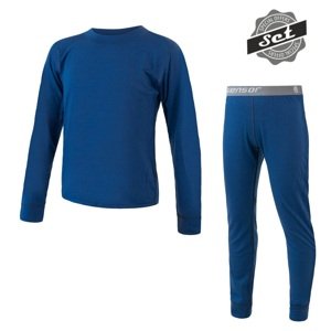 SENSOR MERINO AIR SET detský tričko dl.rukáv + spodky tm.modrá Veľkosť: 130- spodná bielizeň