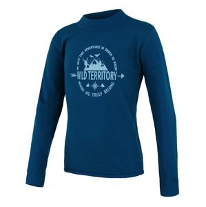SENSOR MERINO DF TERRITORY detské tričko dl.rukáv deep blue Veľkosť: 130 detské tričko s dlhým rukávom