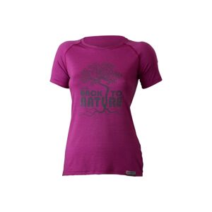 Lasting BACK 4848 ružové vlnené merino tričko s tlačou Veľkosť: L