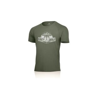 Lasting pánske merino tričko s tlačou FANG zelené Veľkosť: M pánske tričko