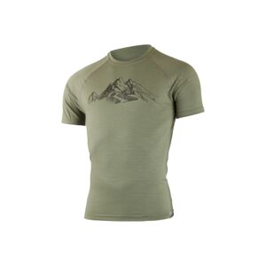 Lasting pánske merino tričko s tlačou HILL zelené Veľkosť: S