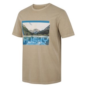 Husky Pánske bavlnené tričko Tee Lake M beige Veľkosť: L pánske tričko s krátkym rukávom