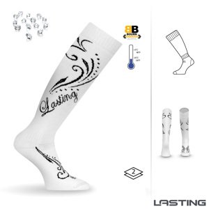 Lasting STAS 001 biela dámske podkolienky s kamienkami Veľkosť: (42-45) L ponožky