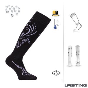 Lasting STAS 900 čierna dámske podkolienky s kamienkami Veľkosť: (42-45) L ponožky