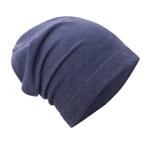 unuo teplákovinová čiapky zálusk, Jeans melír Veľkosť: M (49 - 52 cm)