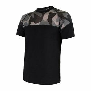 SENSOR MERINO IMPRESS pánske tričko kr.rukáv čierna / camo Veľkosť: XL