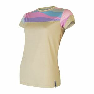 SENSOR COOLMAX IMPRESS dámske tričko kr.rukáv sand / stripes Veľkosť: M
