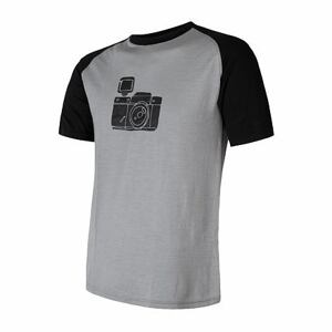 SENSOR MERINO ACTIVE PT CAMERA pánske tričko kr.rukáv šedá / čierna Veľkosť: XL