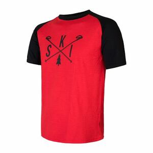 SENSOR MERINO ACTIVE PT SKI pánske tričko kr.rukáv červená/čierna Veľkosť: XL