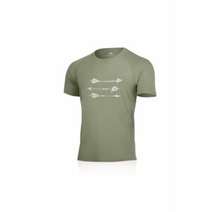Lasting pánske merino tričko s tlačou AROW zelené Veľkosť: XXL pánske tričko