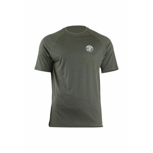 Lasting DUCK 6262 zelené pánske vlnené merino tričko s tlačou Veľkosť: L