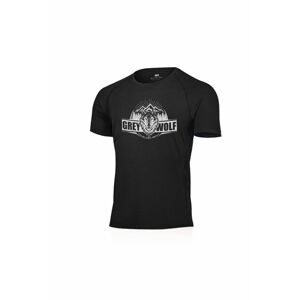 Lasting pánske merino tričko s tlačou FANG čierne Veľkosť: L pánske tričko