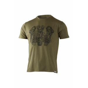 Lasting pánske merino tričko s tlačou HERO zelené Veľkosť: XL
