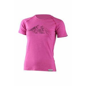 Lasting dámske merino tričko s tlačou Hila ružovej Veľkosť: L