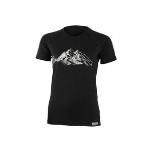 Lasting dámske merino tričko s tlačou Hila čierne Veľkosť: L