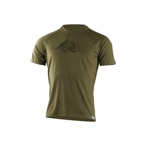 Lasting pánske merino tričko s tlačou HILL zelené Veľkosť: XL