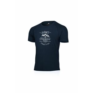 Lasting pánske merino tričko s tlačou JOURNEY modré Veľkosť: M pánske tričko