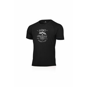 Lasting pánske merino tričko s tlačou JOURNEY čierne Veľkosť: L pánske tričko