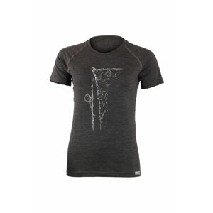 Lasting dámske merino tričko s tlačou KAHOR šedej Veľkosť: L