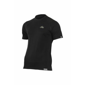 Lasting KAREL 9090 čierne pánske vlnené merino tričko s tlačou Veľkosť: L