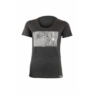 Lasting dámske merino tričko s tlačou KASA šedej Veľkosť: XL