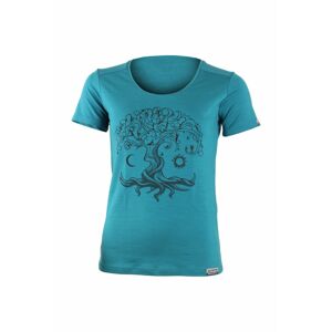Lasting dámske merino tričko s tlačou Kastro modré Veľkosť: L
