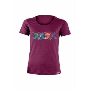 Lasting dámske merino tričko s tlačou LINSY ružové Veľkosť: L dámske tričko