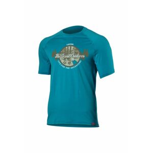 Lasting pánske merino tričko s tlačou LUCAS modré Veľkosť: L