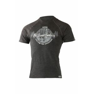 Lasting pánske merino tričko s tlačou LUCAS šedej Veľkosť: L