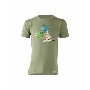 Lasting detské merino tričko NORD zelené Veľkosť: 130 detské tričko