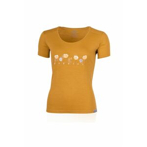 Lasting dámske merino tričko s tlačou POPPY horčicové Veľkosť: XL