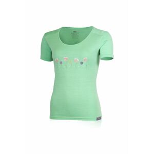 Lasting dámske merino tričko s tlačou POPPY zelené Veľkosť: M