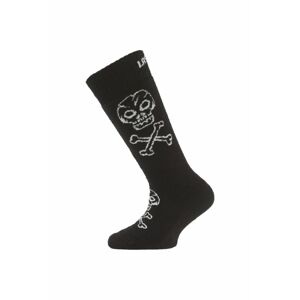 Lasting detské merino lyžiarske ponožky SJC čierne Veľkosť: (29-33) XS