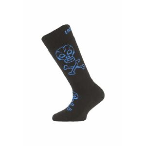 Lasting detské merino lyžiarske ponožky SJC čierne Veľkosť: -(29-33) XS