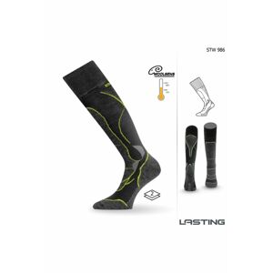 Lasting STW 986 Merino podkolienky čierna Veľkosť: (46-49) XL ponožky