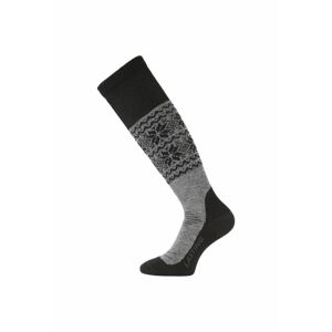 Lasting SWB 800 šedá vlnené lyžiarske podkolienky Veľkosť: (42-45) L ponožky