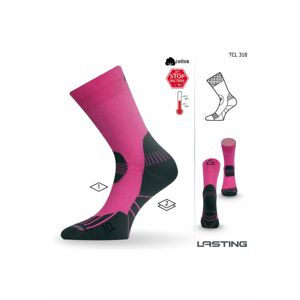 Lasting TCL 318 ružová trekingová ponožka Veľkosť: (42-45) L ponožky
