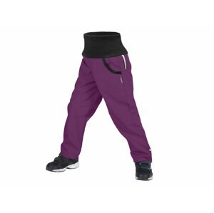Unuo, Detské softshellové nohavice s fleecom STREET, černicová Veľkosť: 104/110 detské nohavice