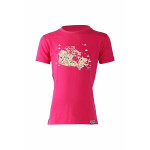 Lasting detské merino tričko WILLY ružové Veľkosť: 130 detské tričko